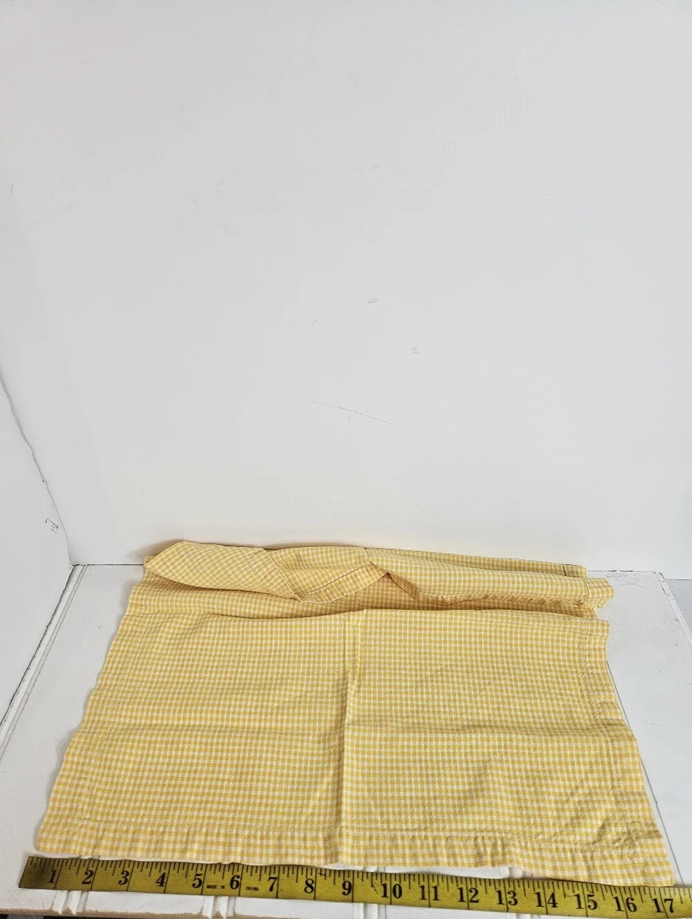 Yellow White Gingham Cloth Napkins Set of 10 16x17 Checkered Cottagecore Dining!